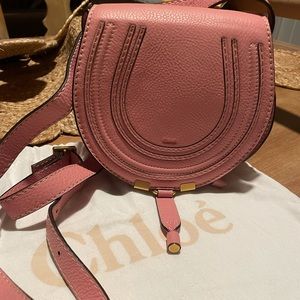 Chloe mini marcie saddle leather bag